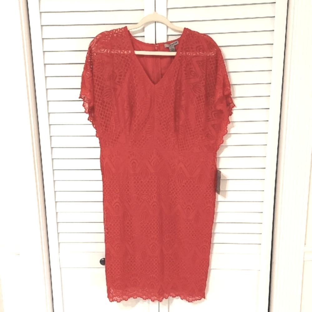 LoveXDesign‎ Dress Nordstrom, Size 1X, Deep Red, Lacey, Lined, Back Zip, NEW!!!